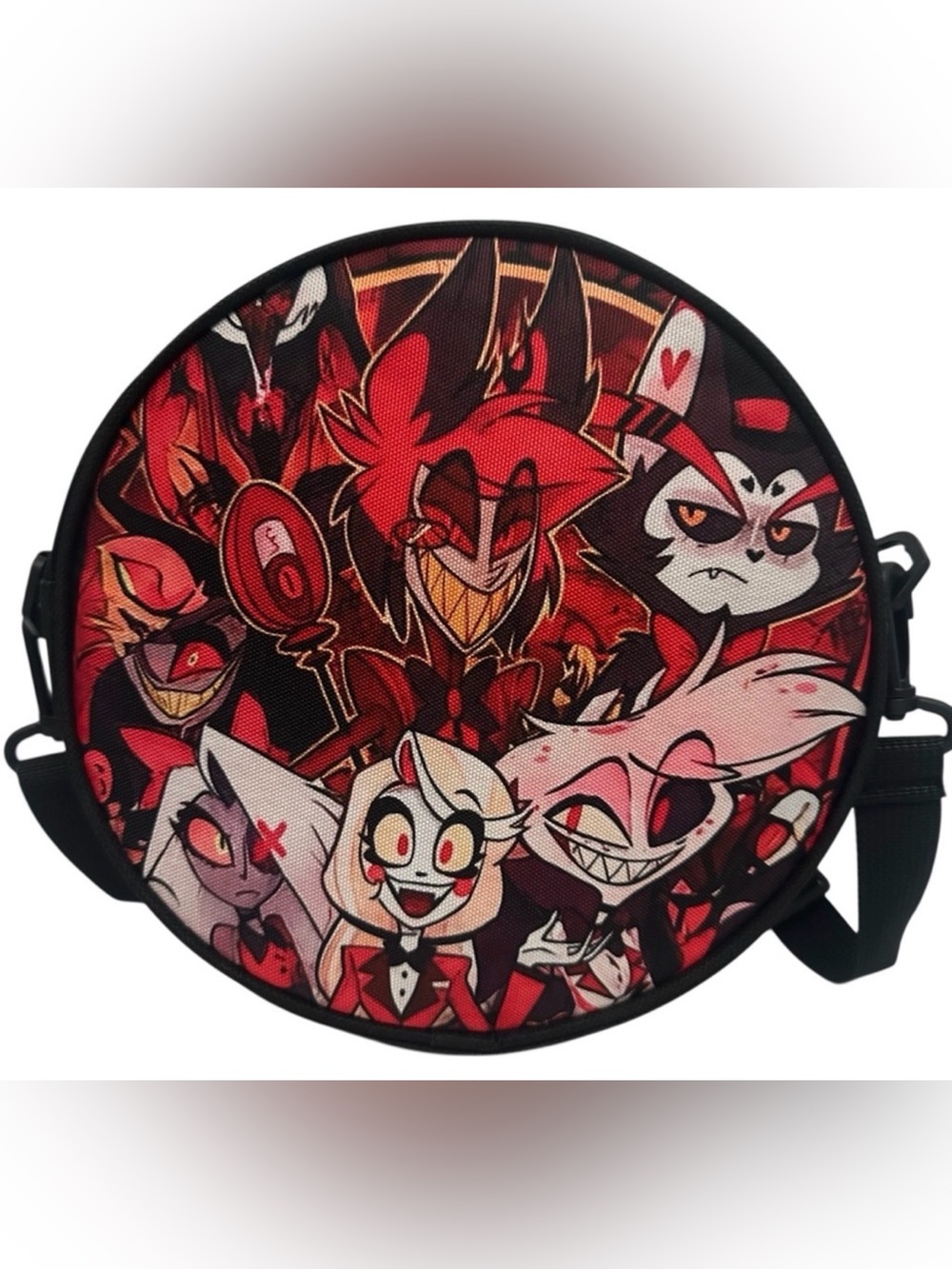 Crossbody Hazbin Hotel 9” Round Canvas Shoulder Purse Bag